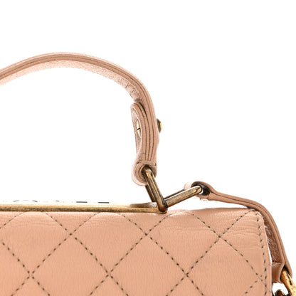 Chanel Goatskin Quilted Large Rita Top Handle Flap Beige 15 of 20