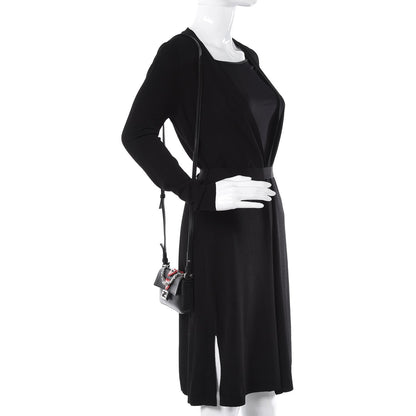 Fendi Lambskin Studded Heart Micro Baguette Black 2 of 8