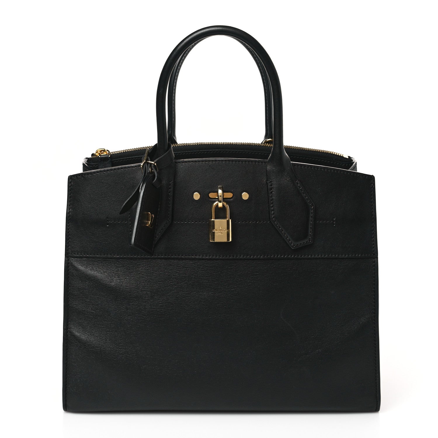 Louis Vuitton Calfskin City Steamer MM Black 1 of 9