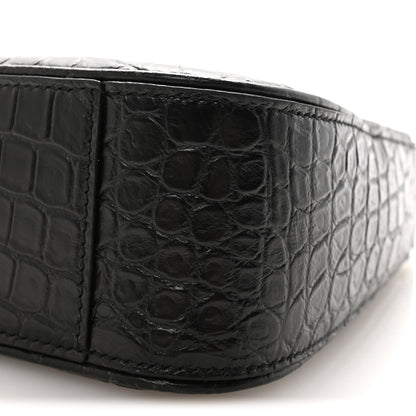 Saint Laurent Calfskin Crocodile Embossed LE 5 A 7 Hobo Black 9 of 9