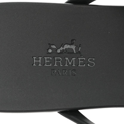 Hermes Rubber Womens Egerie Sandals 37 Black 7 of 9