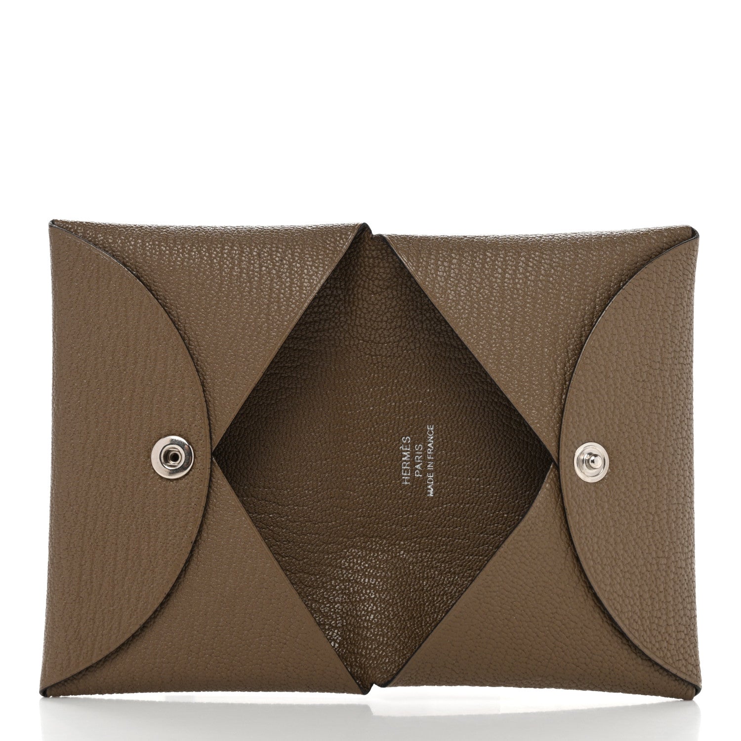 Hermes Chevre Mysore Calvi Card Case Etoupe 5 of 8