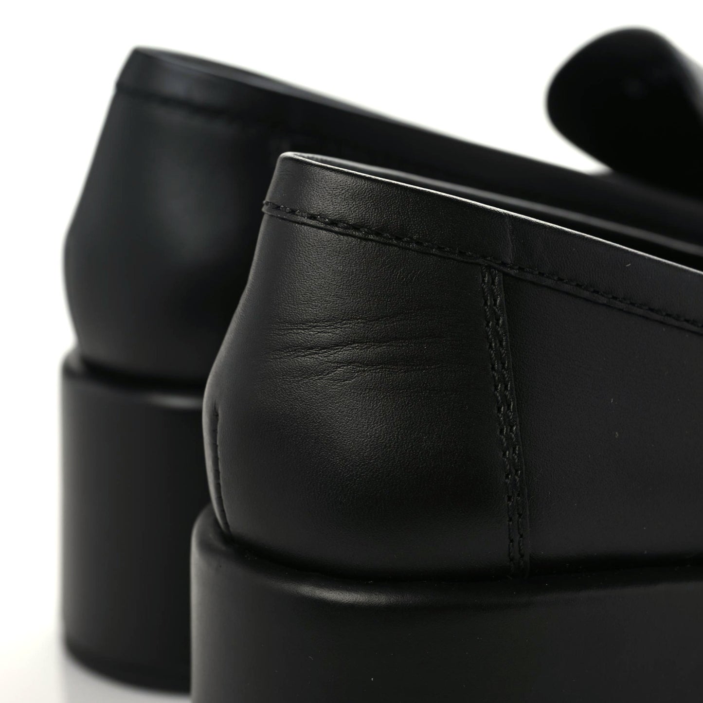 Calfskin CC Platform Loafers 40 Black