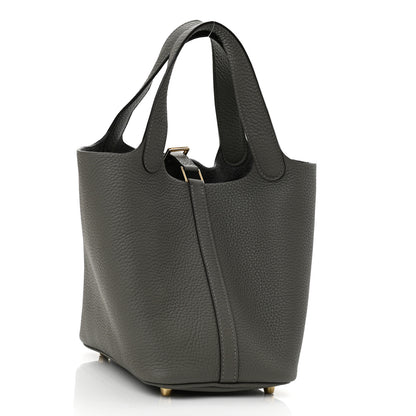 Hermes Taurillon Clemence Picotin Lock 18 PM Gris Meyer 3 of 8