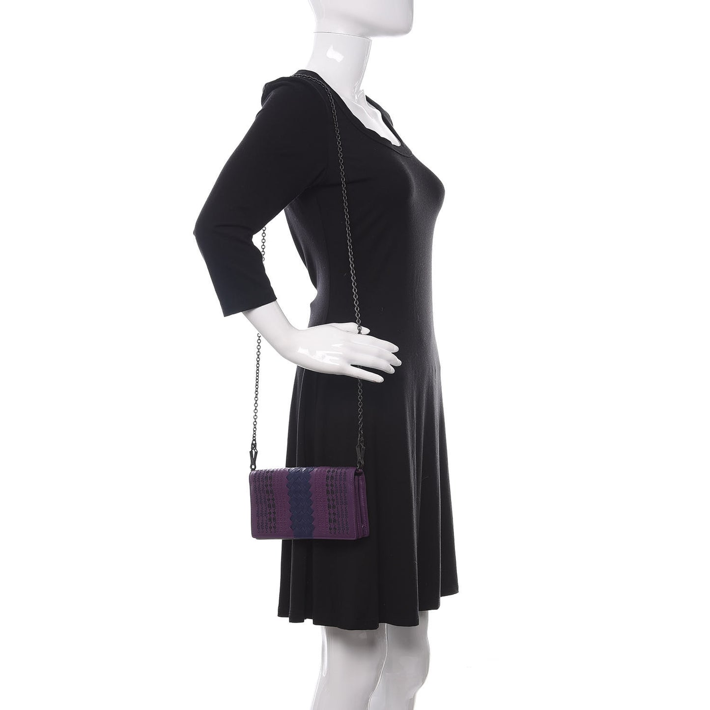 Nappa Intrecciato Embroidered Continental Wallet on Chain Mona Lisa Atlantic