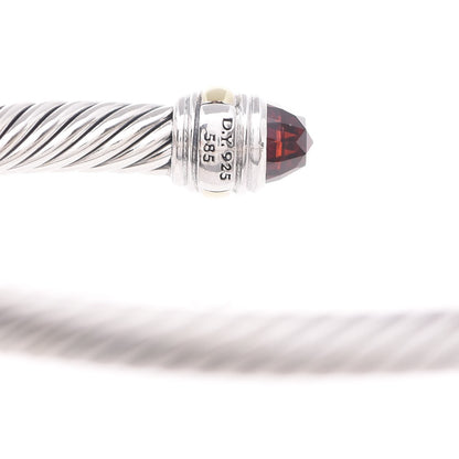 David Yurman Sterling Silver 14K Yellow Gold Garnet 5mm Cable Classics Bracelet 5 of 5