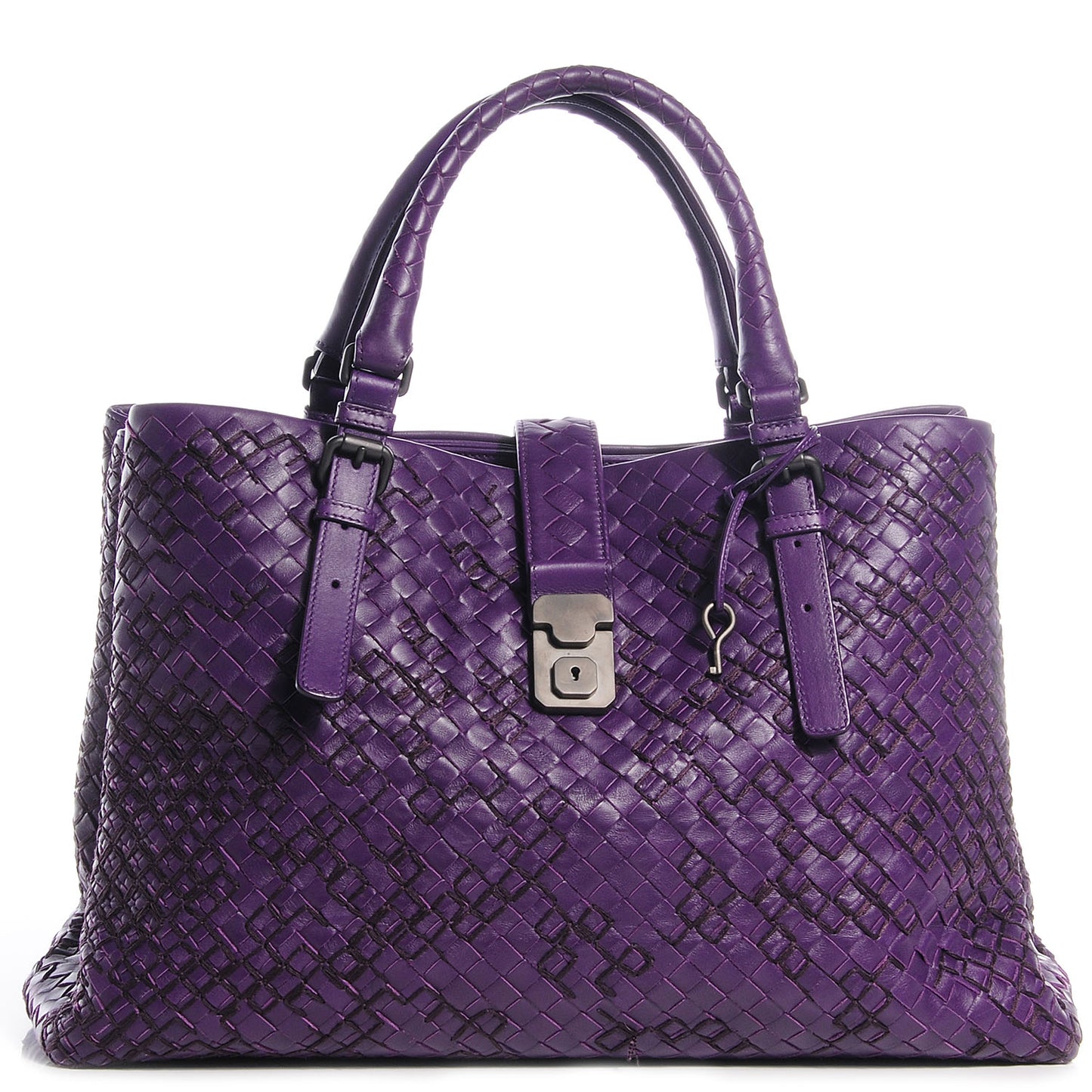 Nappa Intrecciato Graphic Roma Tote Plum