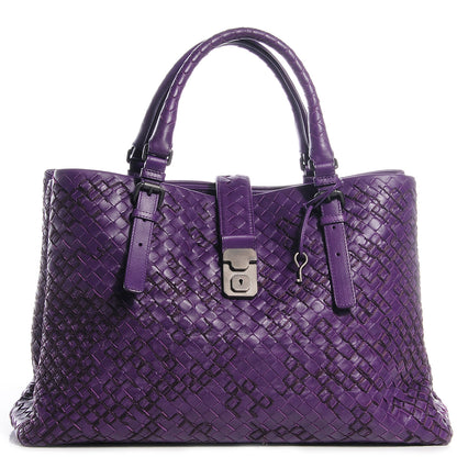 Bottega Veneta Nappa Intrecciato Graphic Roma Tote Plum 1 of 9