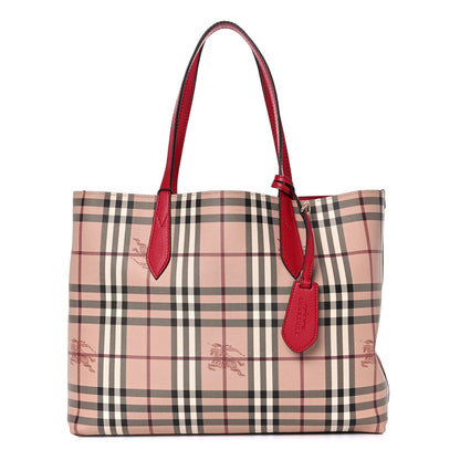 Burberry Haymarket Check Medium Reversible Tote Poppy Red 1 of 18