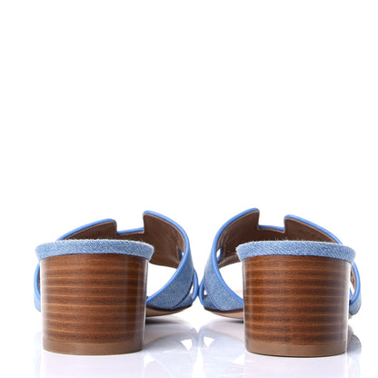 Hermes Denim Oasis Sandals 38 Bleu Clair 6 of 10