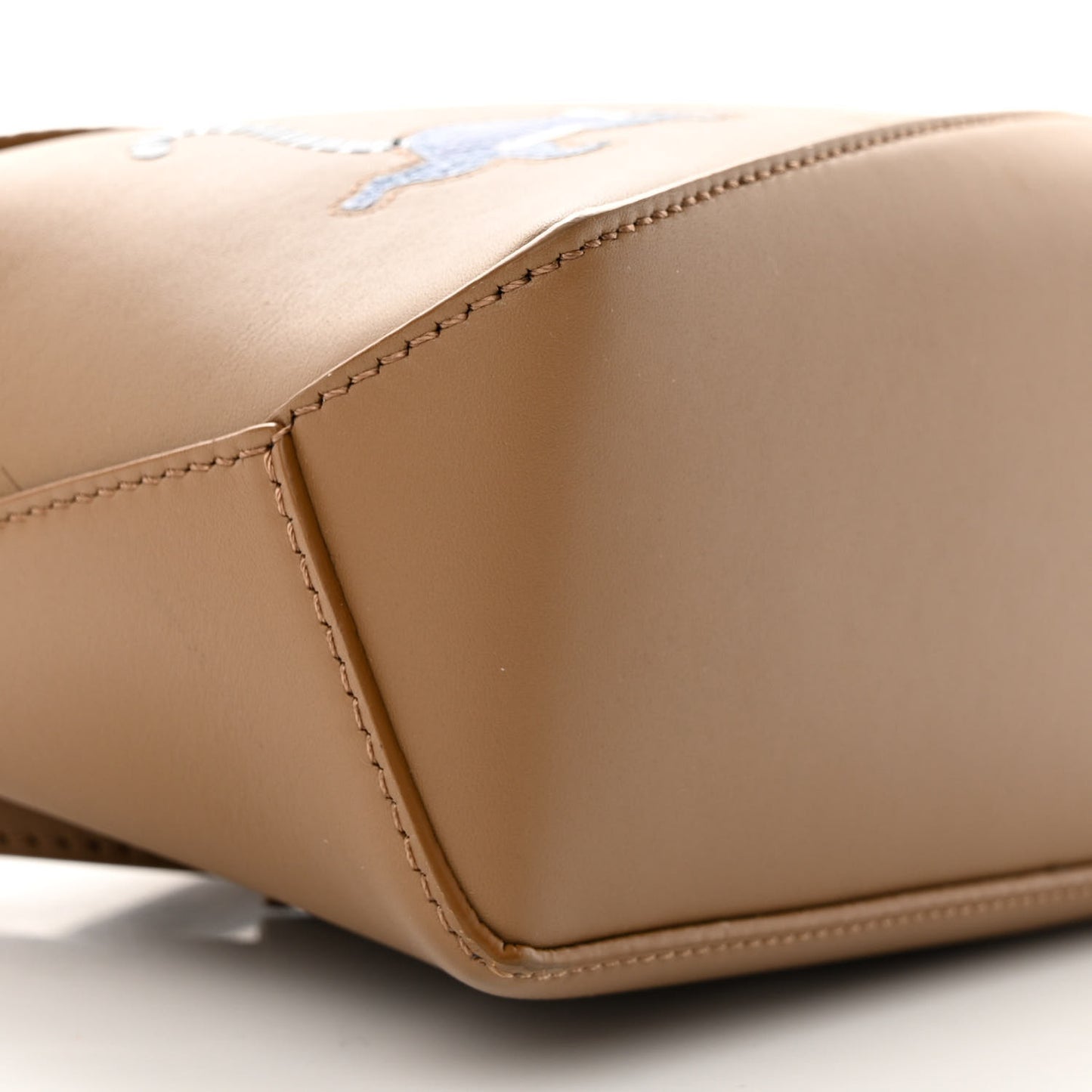 X SUNA FUJITA Satin Calfskin Mini Lemur Puzzle Edge Bag Brown