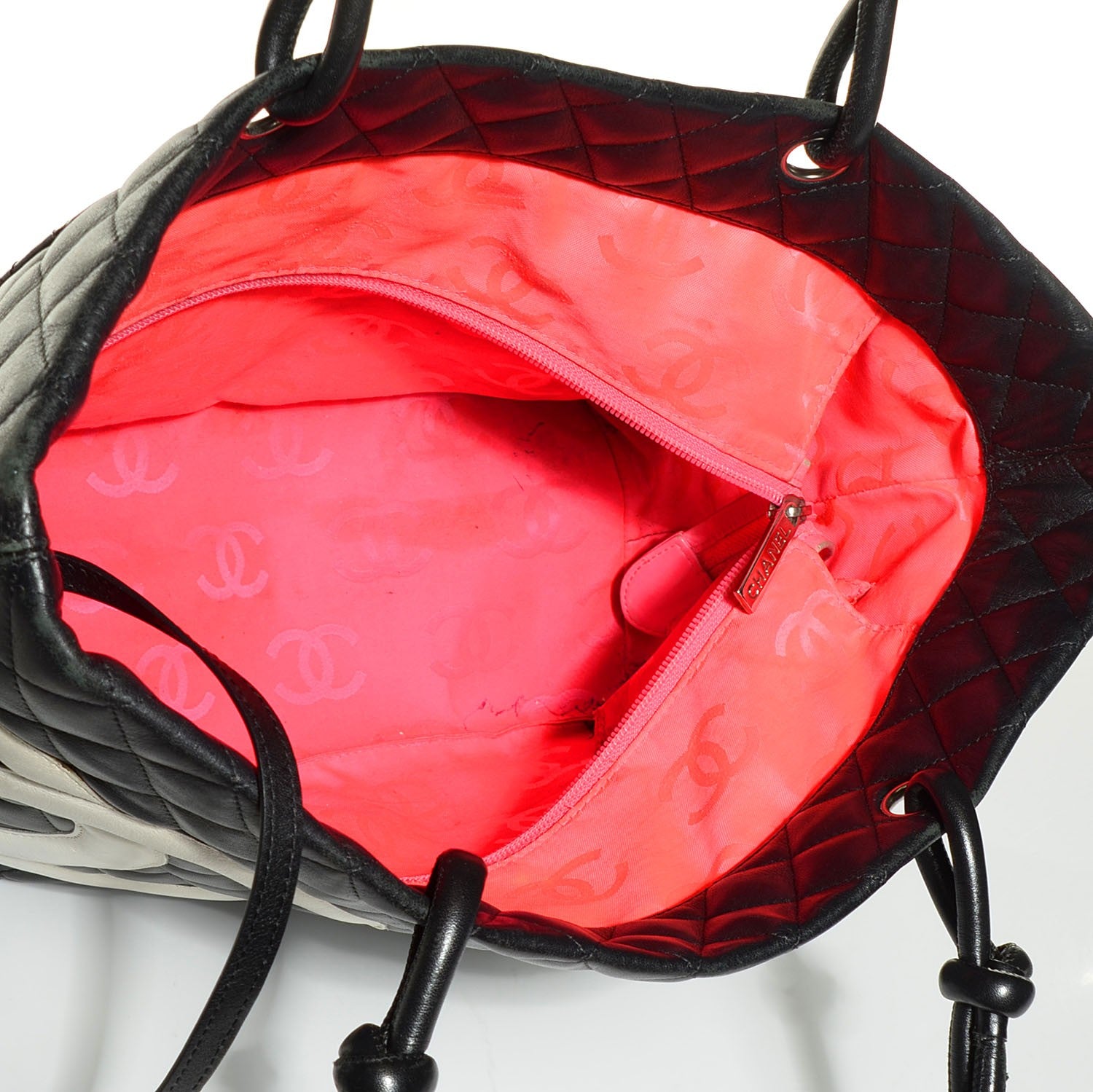 Chanel Calfskin Quilted Large Cambon Tote Black White 5 of 8