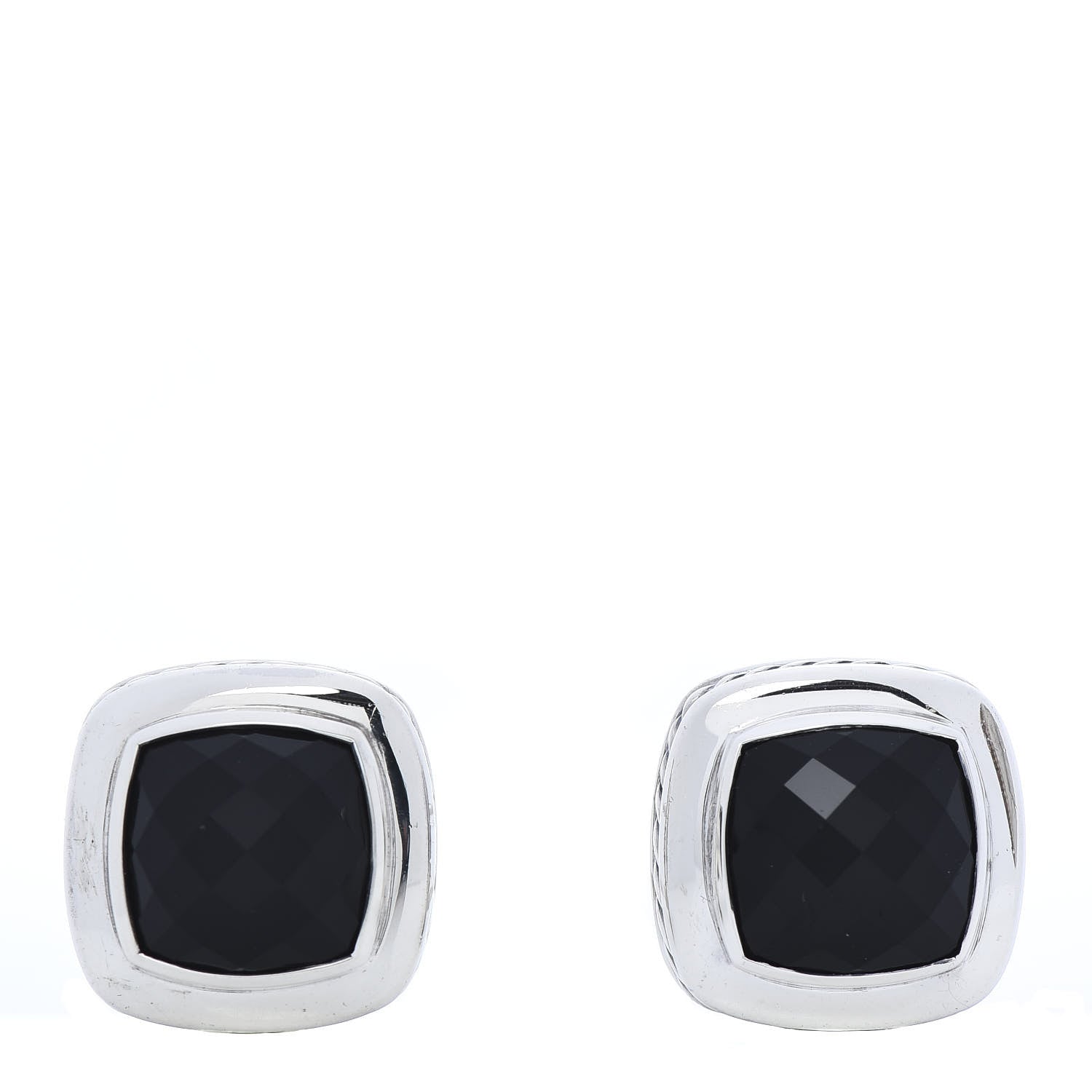 David Yurman Sterling Silver Black Onyx 11mm Albion Earrings 1 of 4