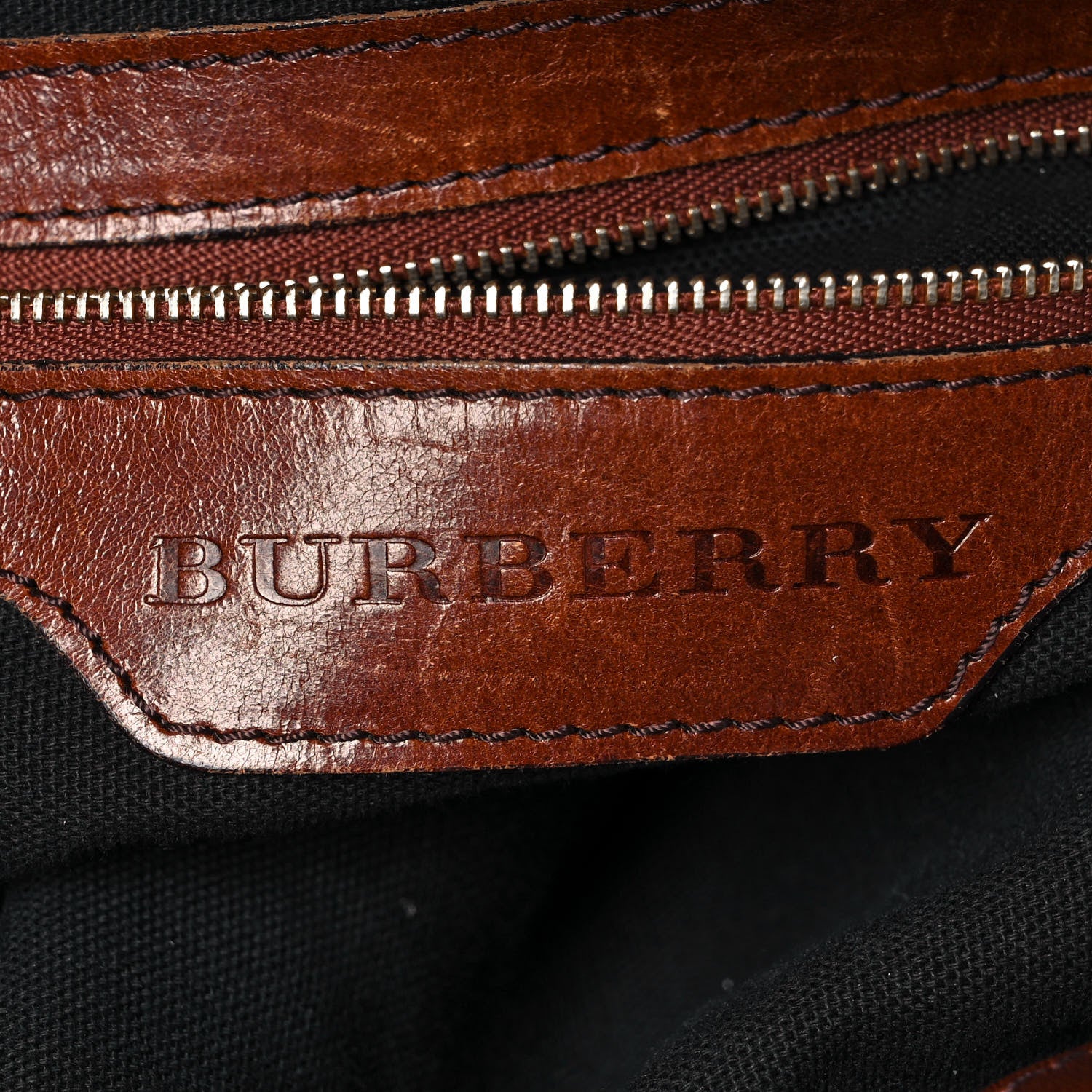 Burberry House Check Bridle Calfskin Medium Gosford Hobo Dark Tan 6 of 13
