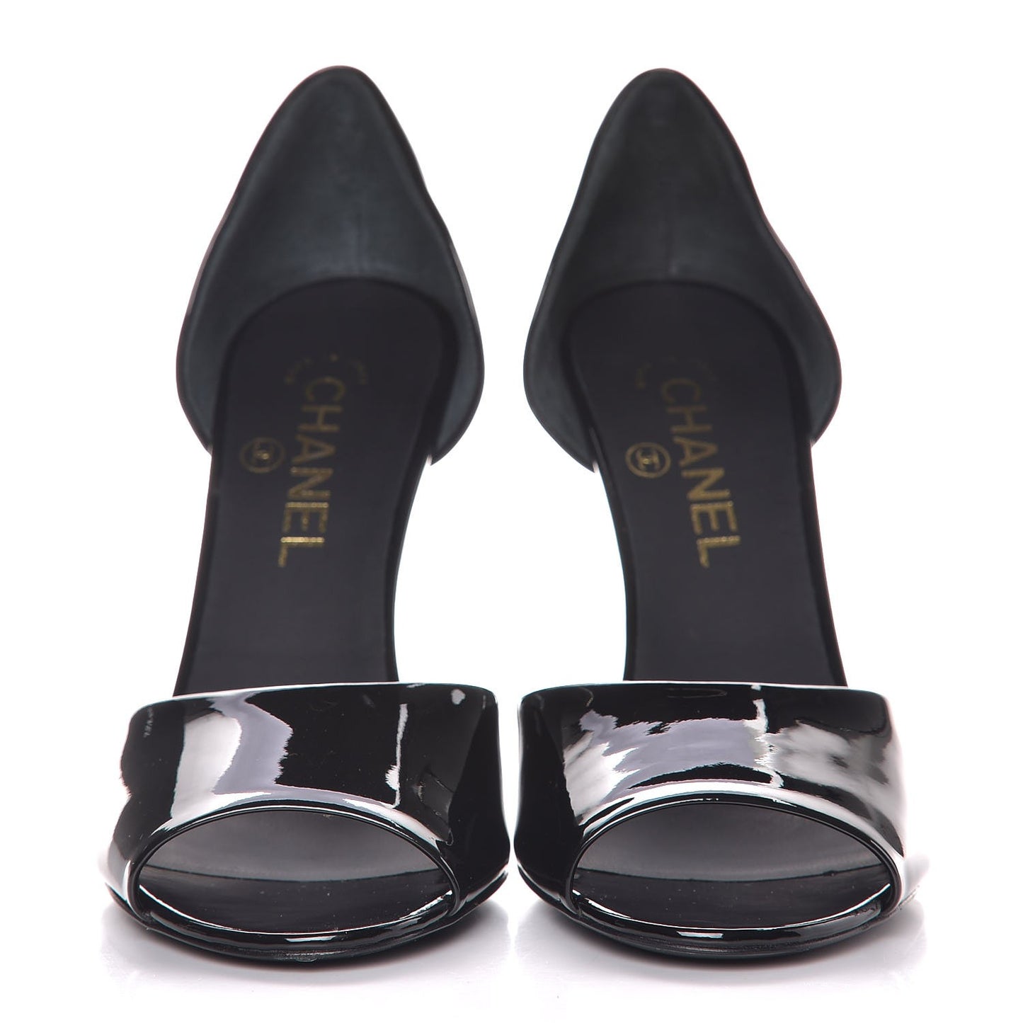 Patent Pearl Peep Toe d'Orsay Pumps 39 Black
