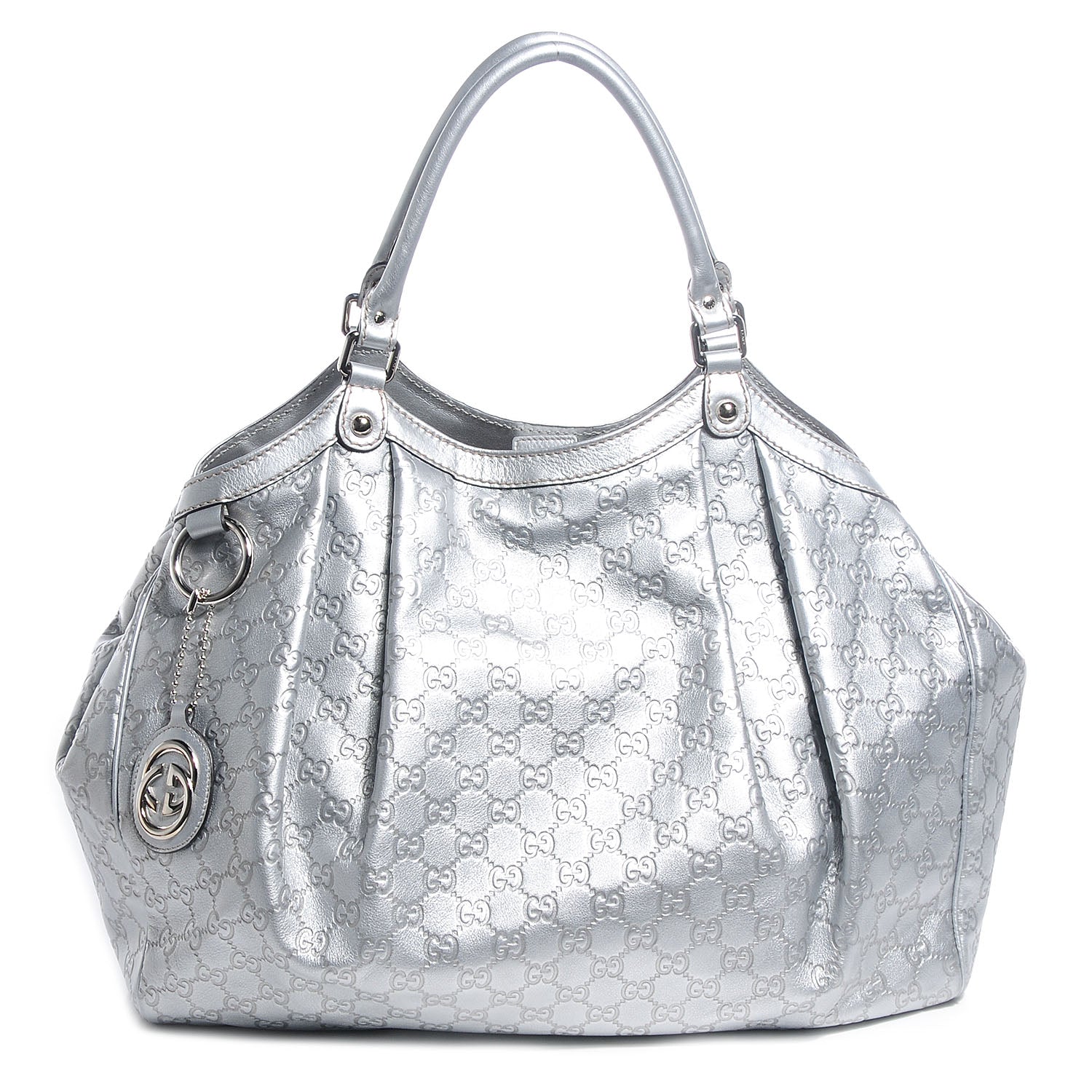 Gucci Guccissima Large Sukey Tote Silver 1 of 7