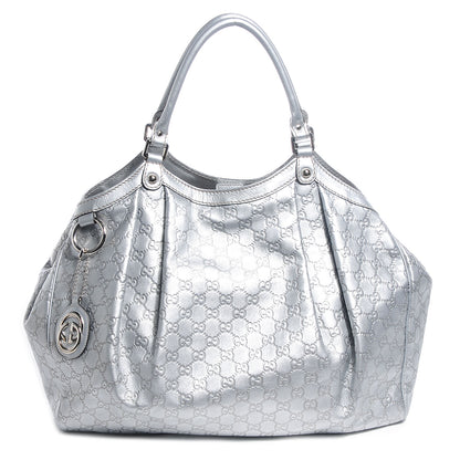 Gucci Guccissima Large Sukey Tote Silver 1 of 7