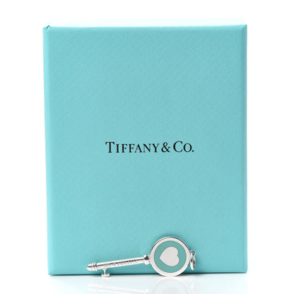Tiffany Sterling Silver Enamel Heart Key Pendant Blue 3 of 3