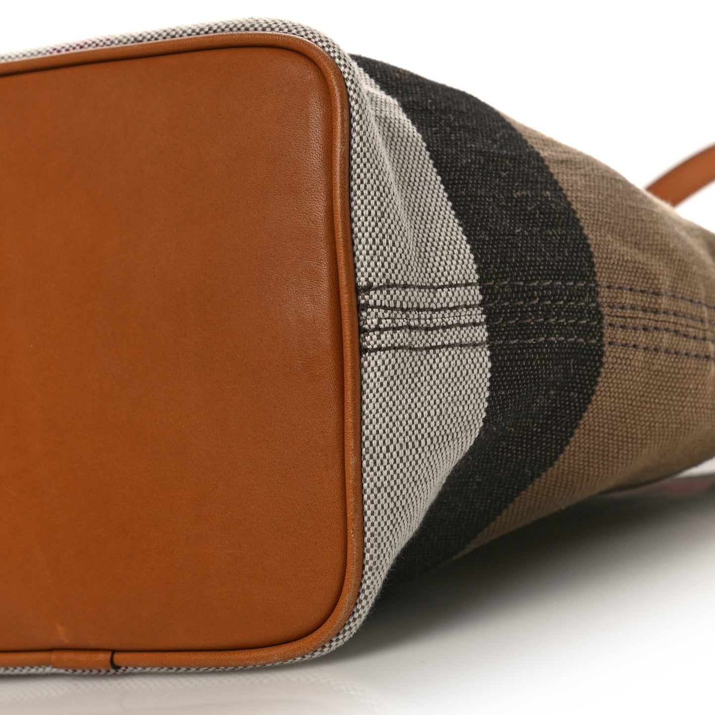 Canvas Mega Check Medium Ashby Bucket Bag Brown