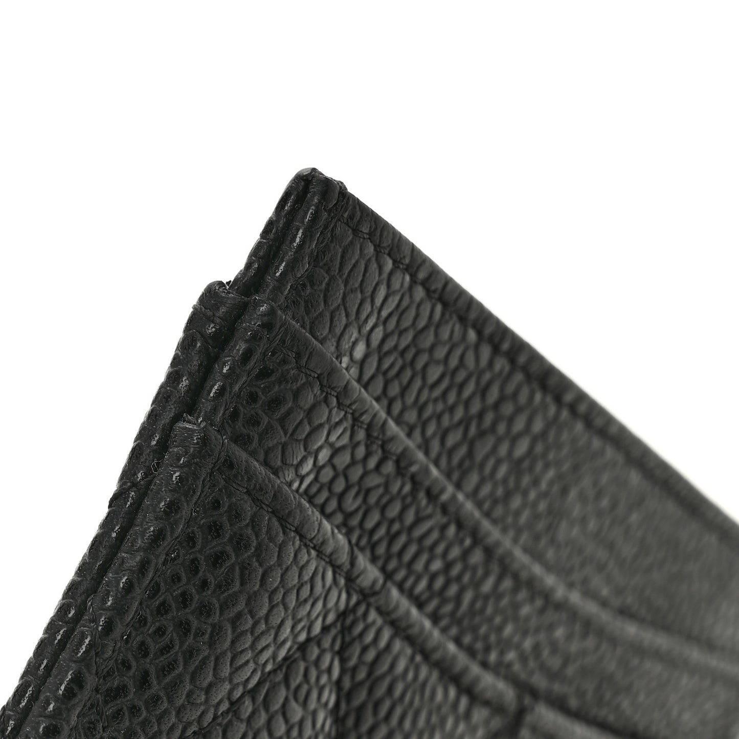 Caviar Quilted Card Holder Black