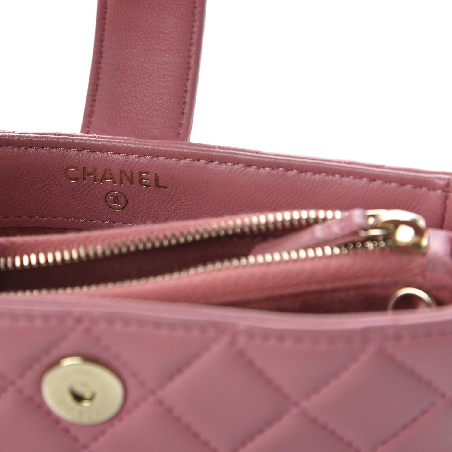 Chanel Lambskin Quilted Valentine Charms Mini Phone Holder Crossbody Pink 8 of 10
