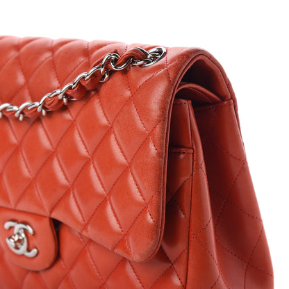 Chanel Lambskin Quilted Jumbo Double Flap Red 13 of 15
