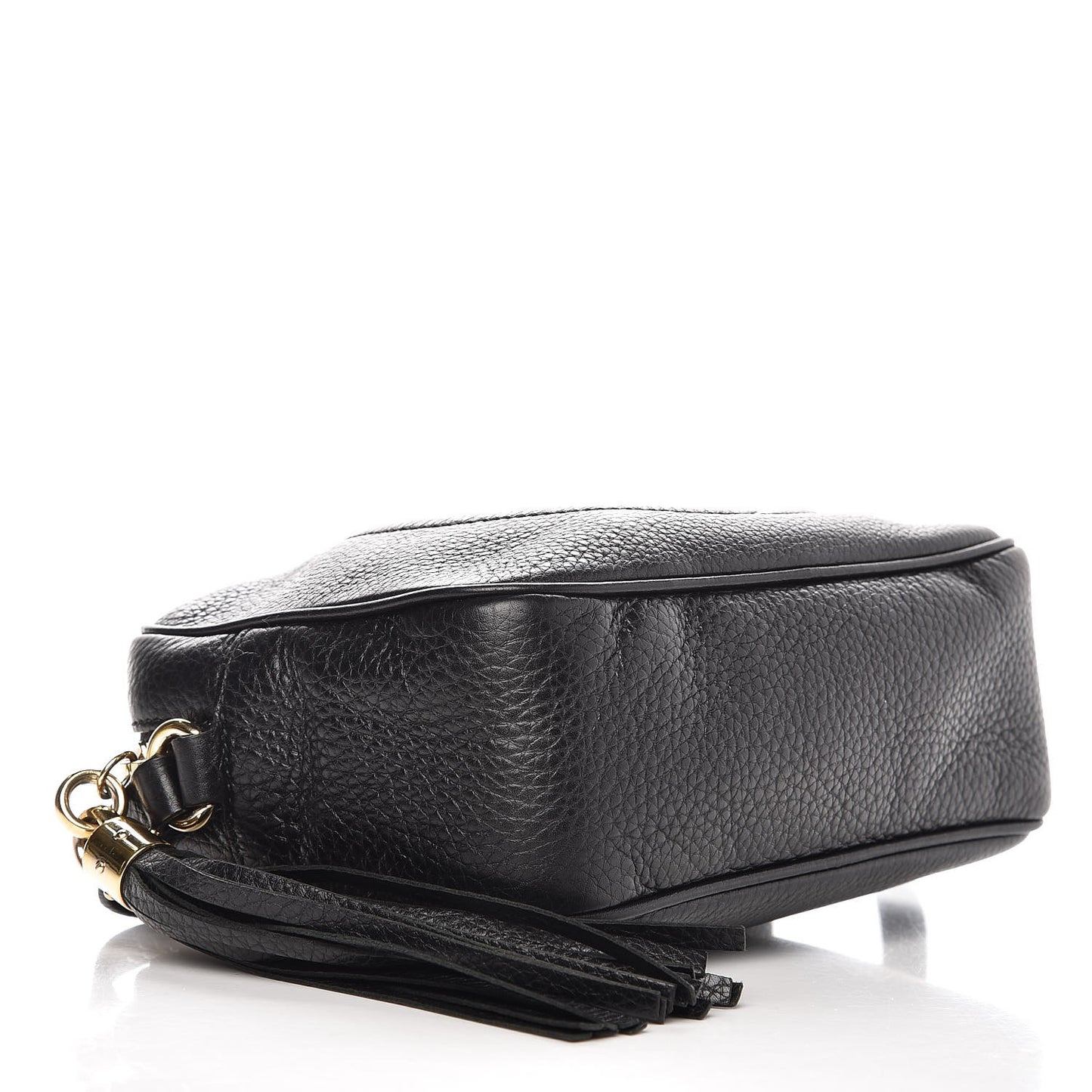 Pebbled Calfskin Small Soho Disco Bag Black