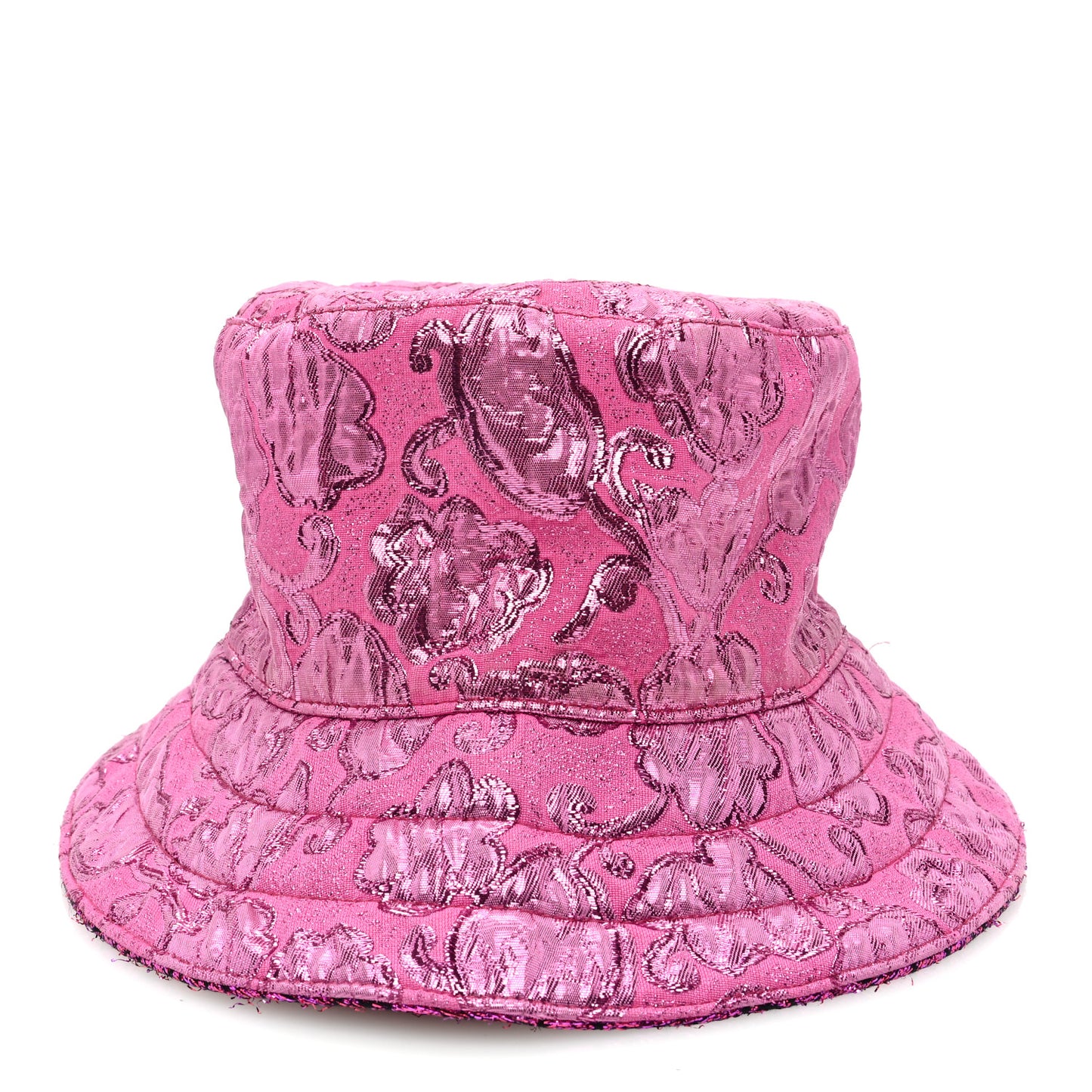 Canvas Lame GG Monogram Reversible Bucket Hat Fuxia Pink