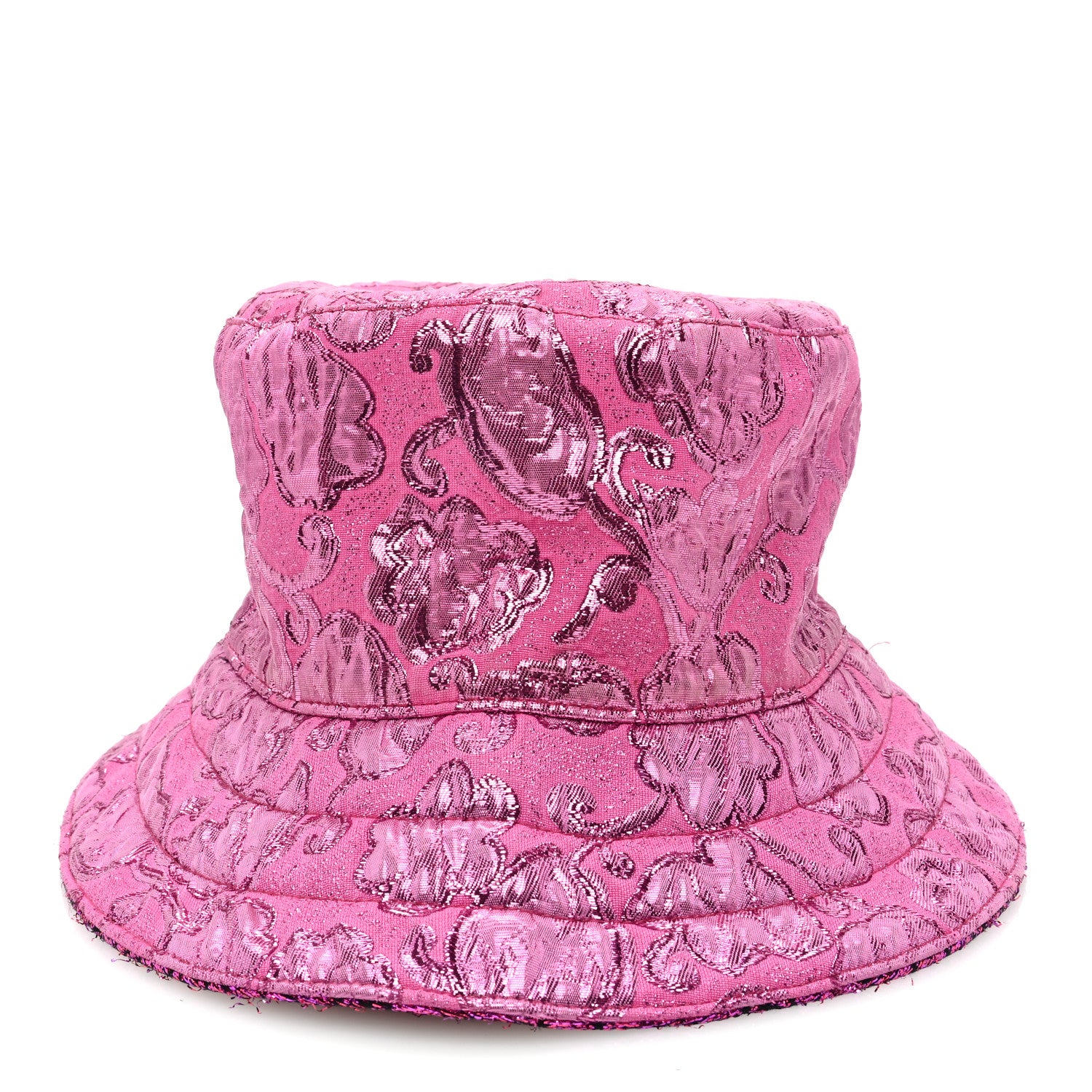 Gucci Canvas Lame GG Monogram Reversible Bucket Hat Fuxia Pink 10 of 13