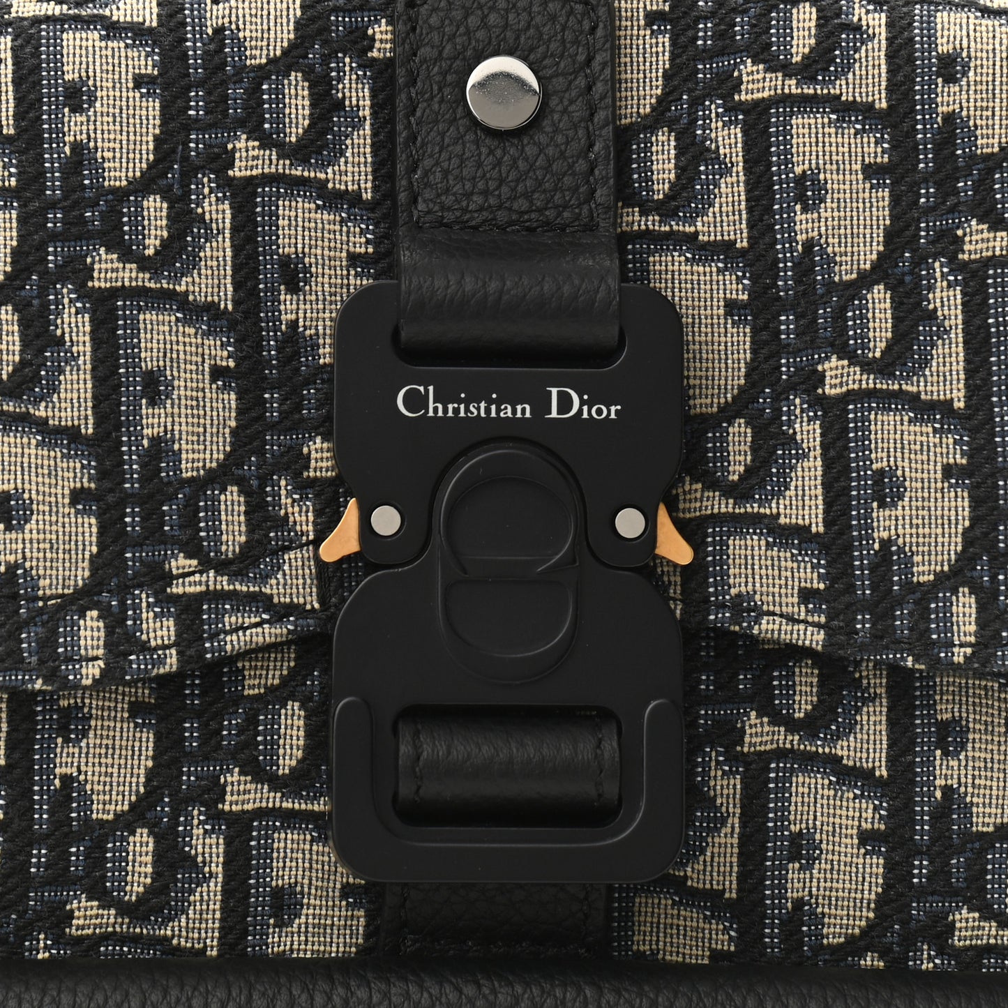 Grained Calfskin Oblique Gallop Sling Bag Black