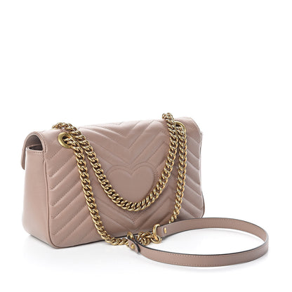 Gucci Calfskin Matelasse Small GG Marmont Shoulder Bag Porcelain Rose 3 of 10