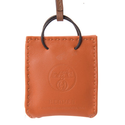 Hermes Milo Lambskin Swift Shopping Bag Charm Feu Gold 3 of 5
