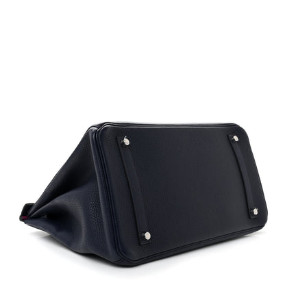 Hermes Togo Verso Birkin 35 Bleu Nuit Rose Pourpre 4 of 12