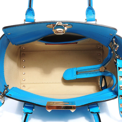 Valentino Garavani Vitello Mini Rockstud Double Handle Tote Parrot 7 of 7