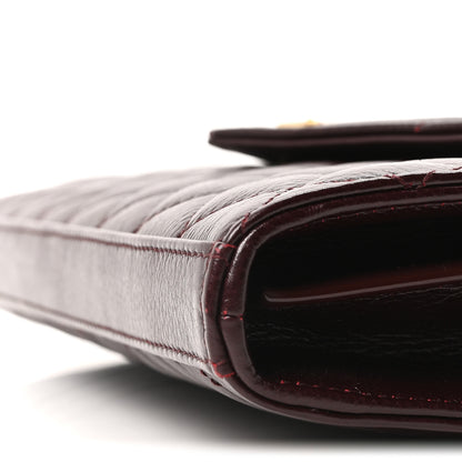 Saint Laurent Grained Calfskin Mixed Matelasse Triquilt Monogram Chain Wallet Lava Falls 16 of 17