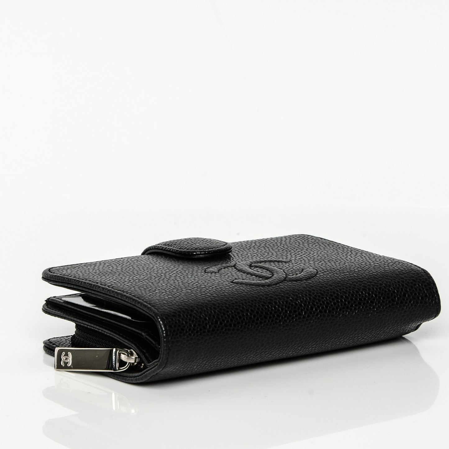 Caviar Timeless CC Zipped Pocket Wallet Black