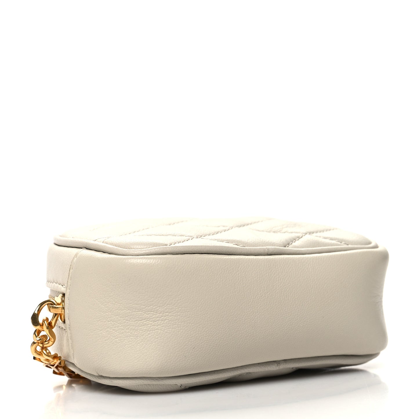 Lambskin Quilted Lolita Cosmetic Pouch Crema Soft