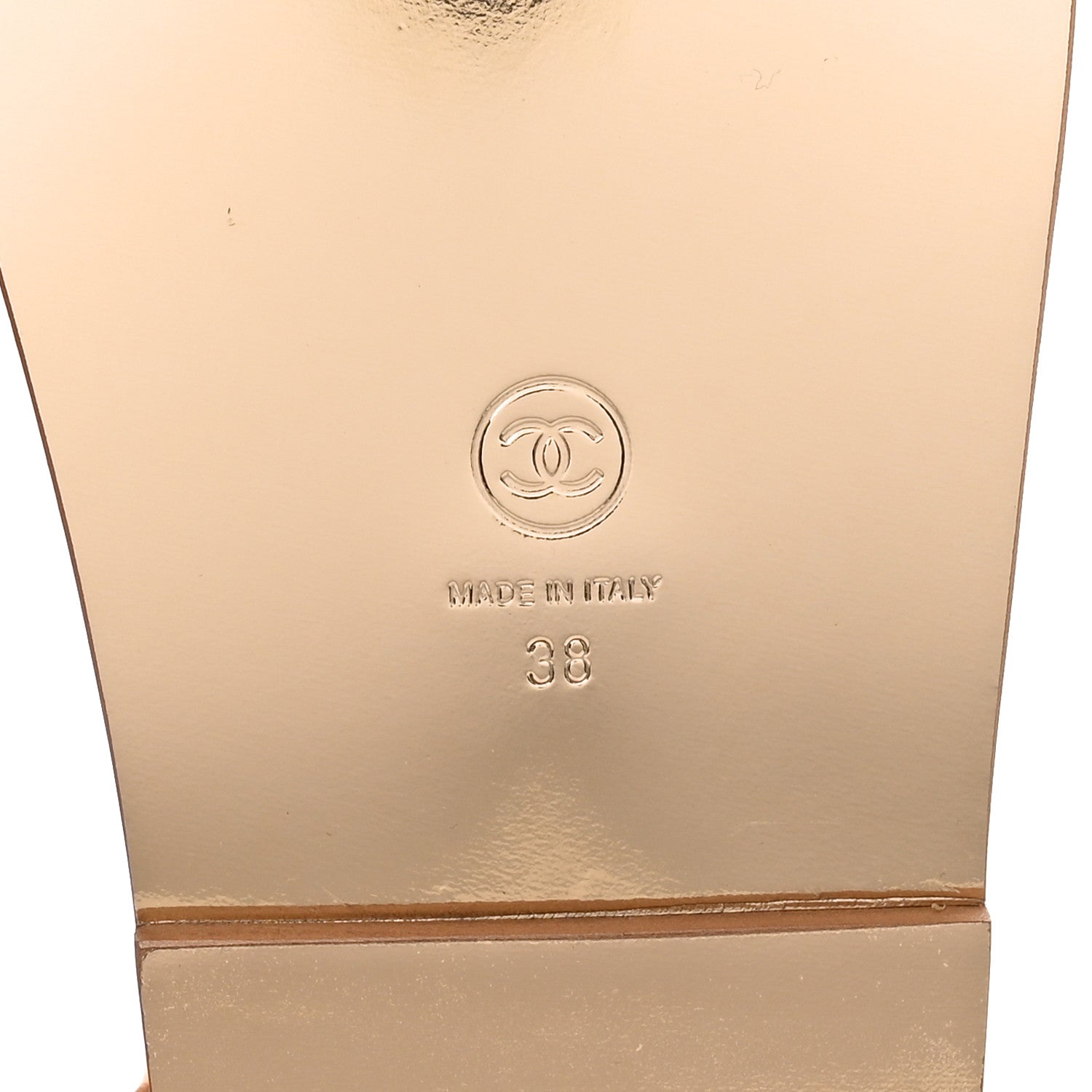 Chanel Metallic Laminated Calfskin Velcro Dad Sandals 38 Golden 8 of 12
