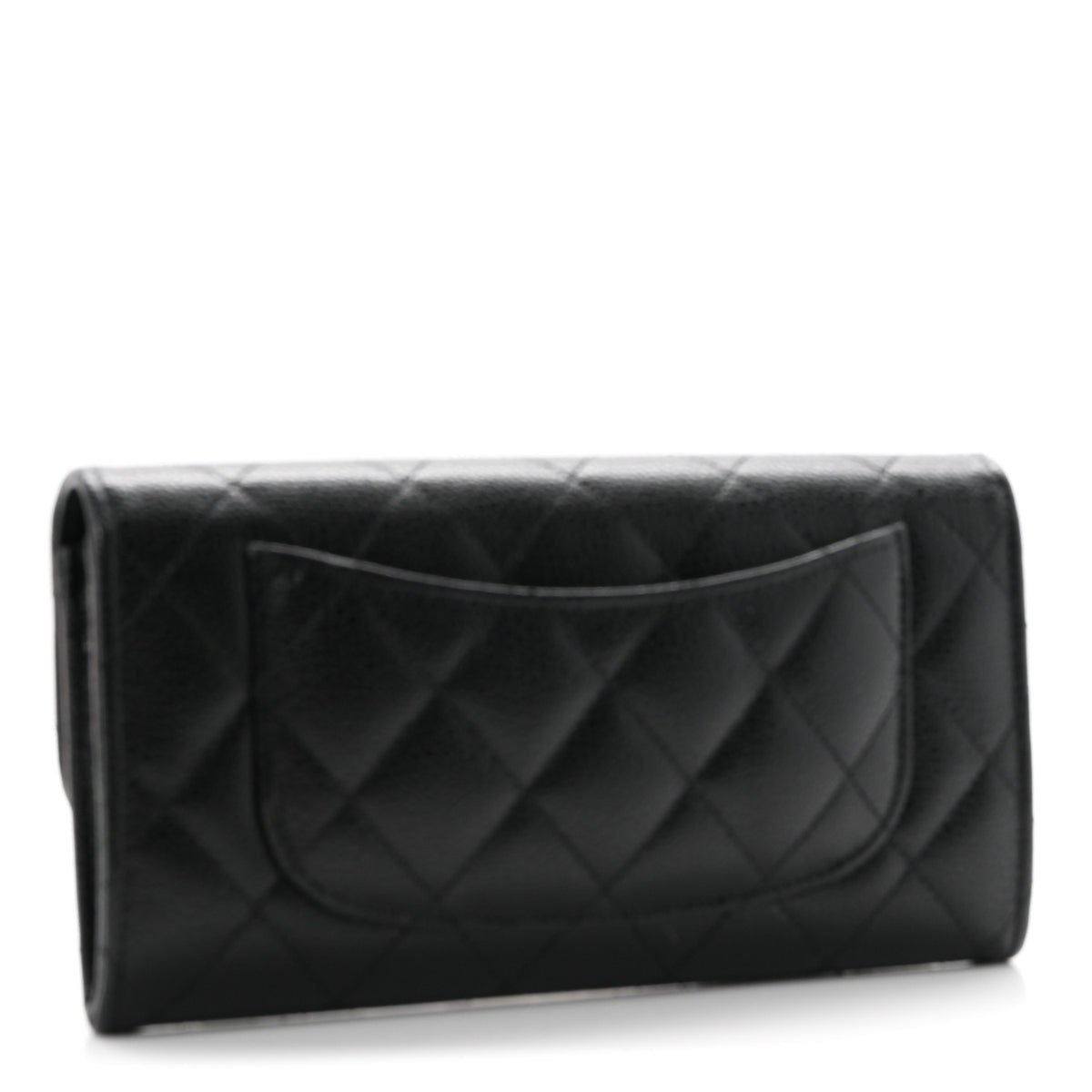Chanel Caviar Quilted Large Gusset Flap Wallet Black 3 of 9