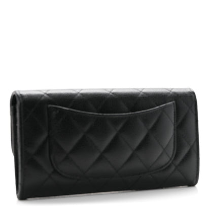 Chanel Caviar Quilted Large Gusset Flap Wallet Black 3 of 9