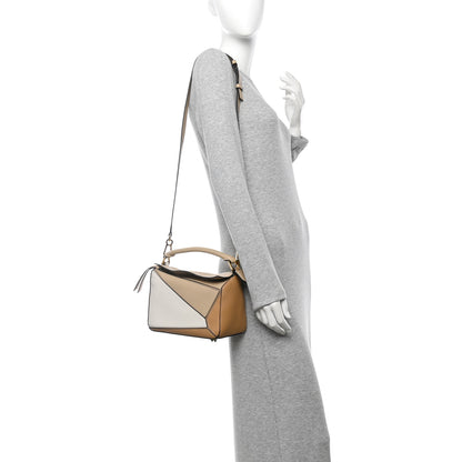 Loewe Calfskin Small Puzzle Bag Dusty Beige Soft White 2 of 9