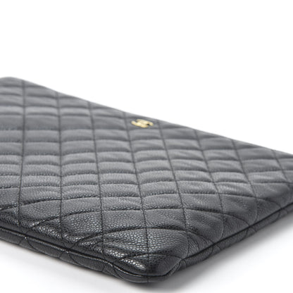 Chanel Caviar Quilted Large Cosmetic Case Black 6 of 9