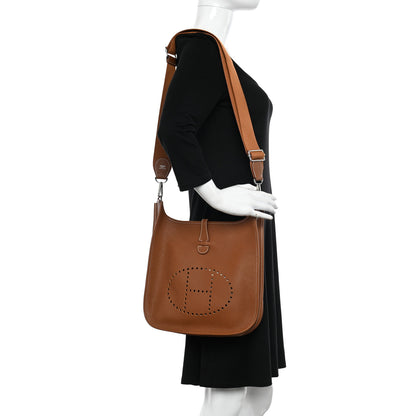 Hermes Taurillon Clemence Evelyne III PM Gold 2 of 10