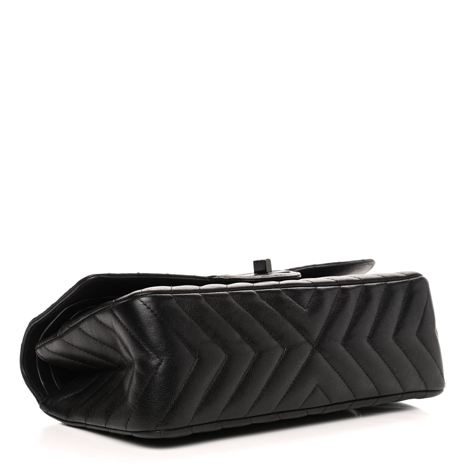 Chanel Sheepskin Chevron Quilted 2.55 Reissue 225 Double Flap So Black 3 of 4