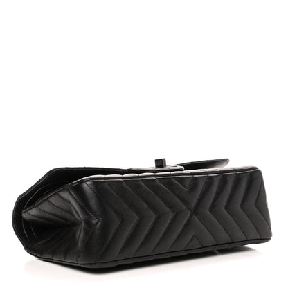 Chanel Sheepskin Chevron Quilted 2.55 Reissue 225 Double Flap So Black 3 of 4