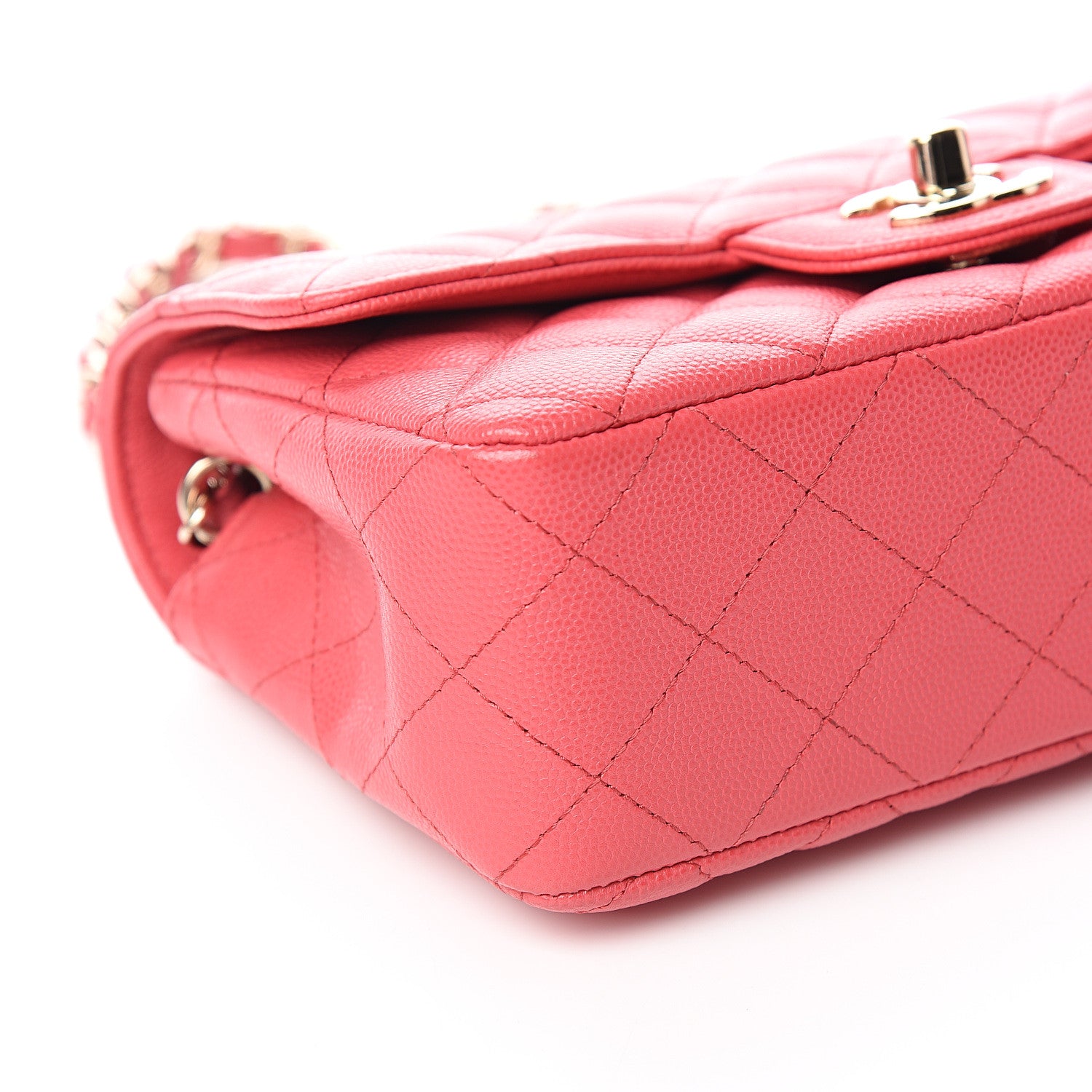 Chanel Caviar Quilted Mini Rectangular Flap Dark Pink 7 of 10