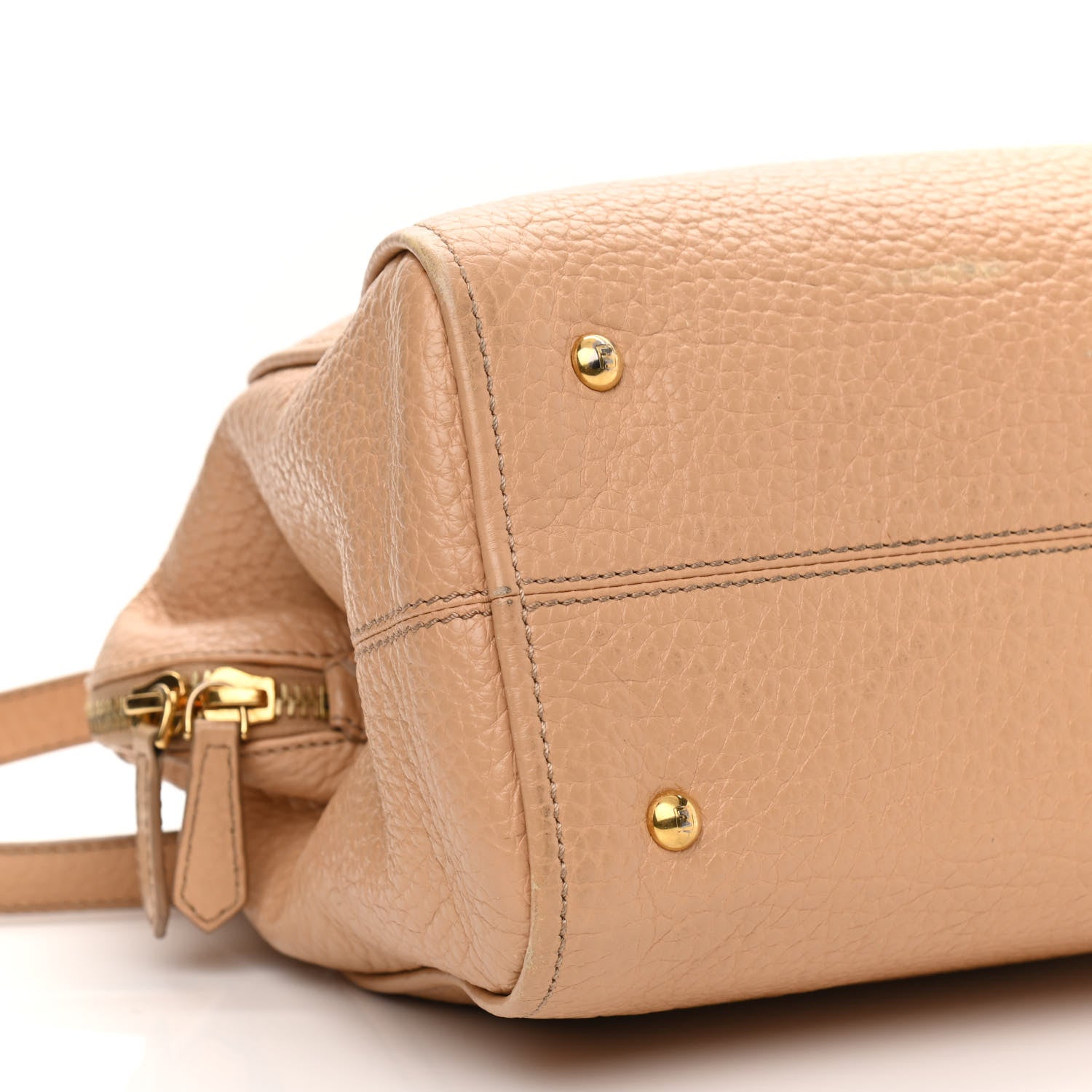 Fendi Pebbled Calfskin Small Chameleon Tote Beige 9 of 13