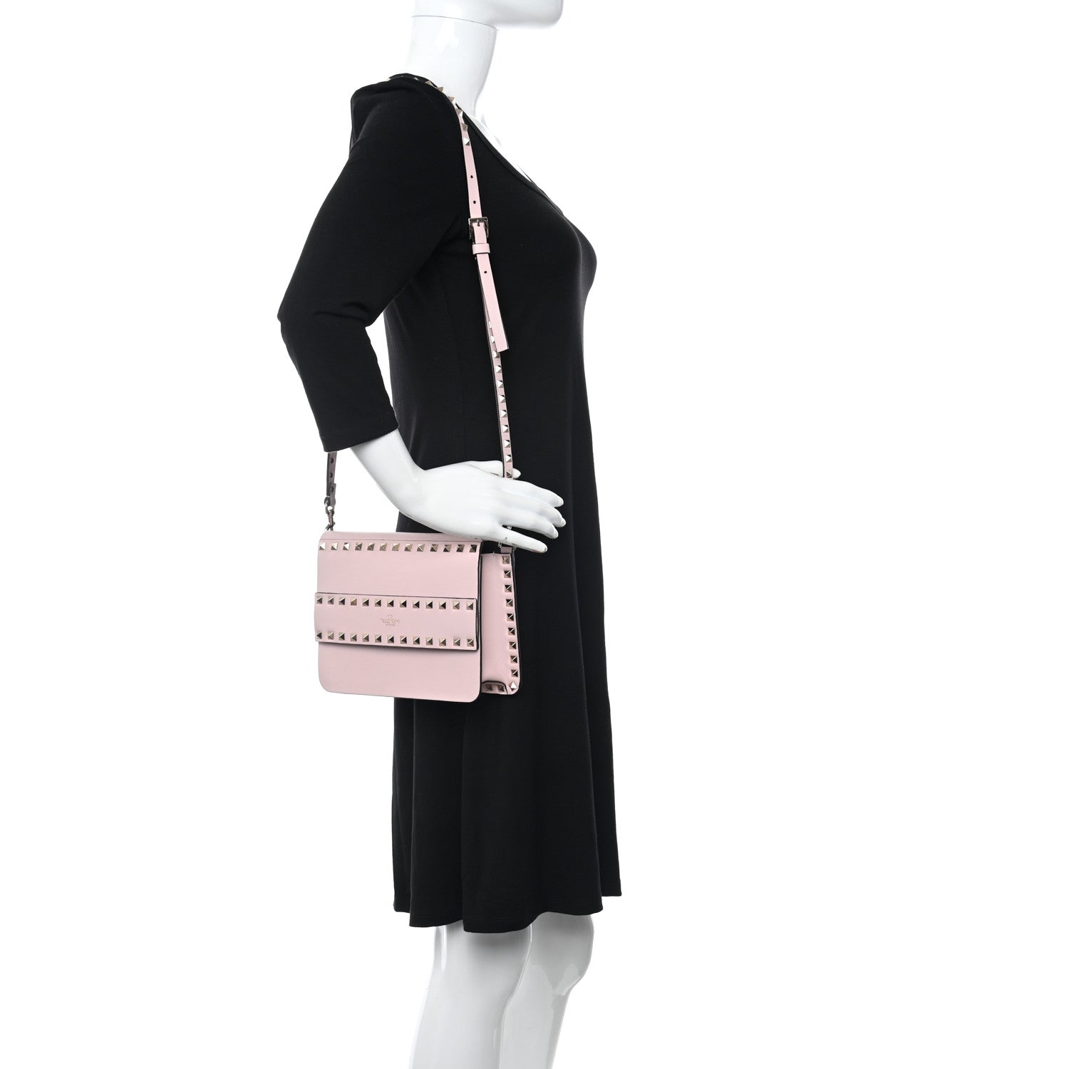 Valentino Garavani Vitello Rockstud Side Slip Crossbody Pink 2 of 13