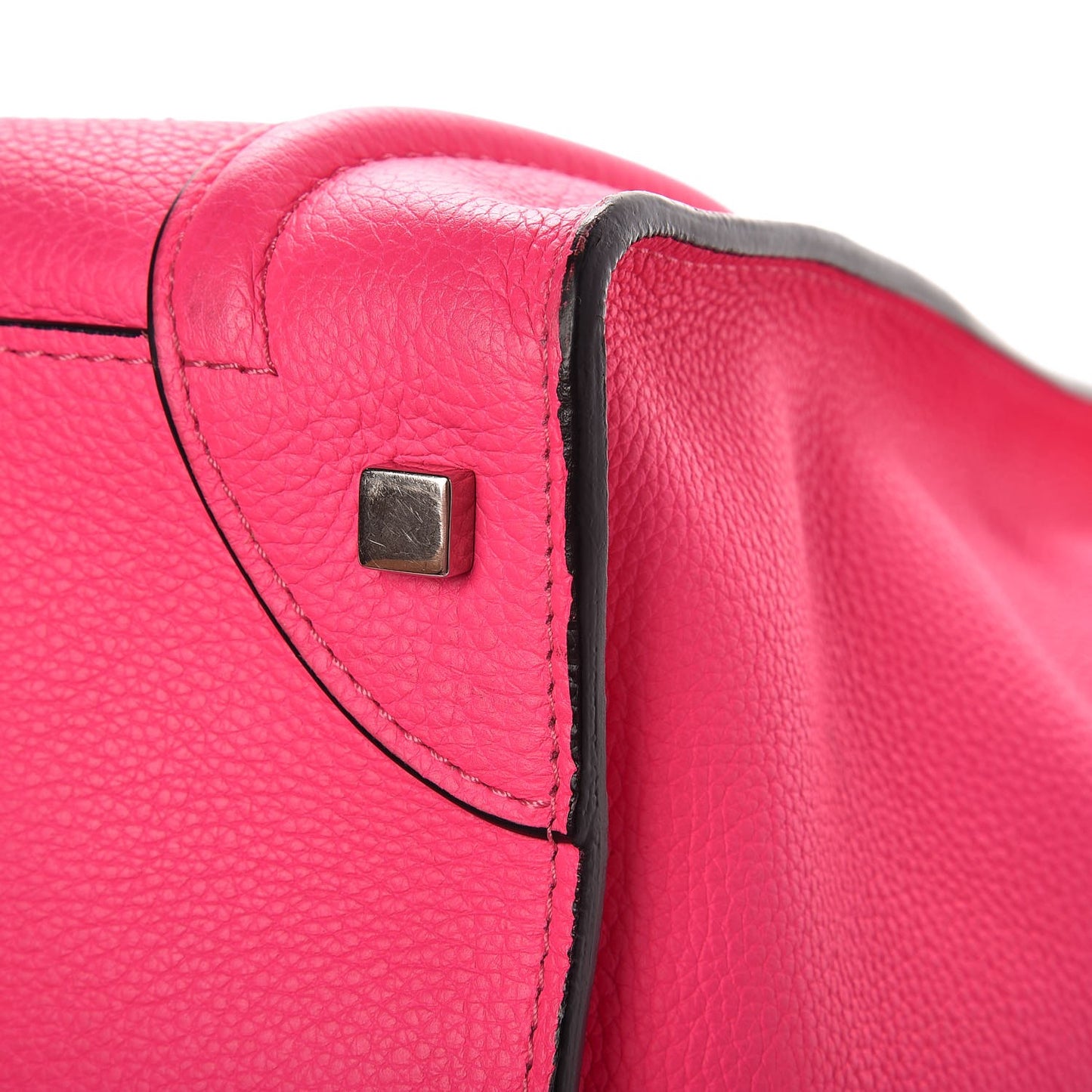 Drummed Calfskin Mini Luggage Fluo Pink