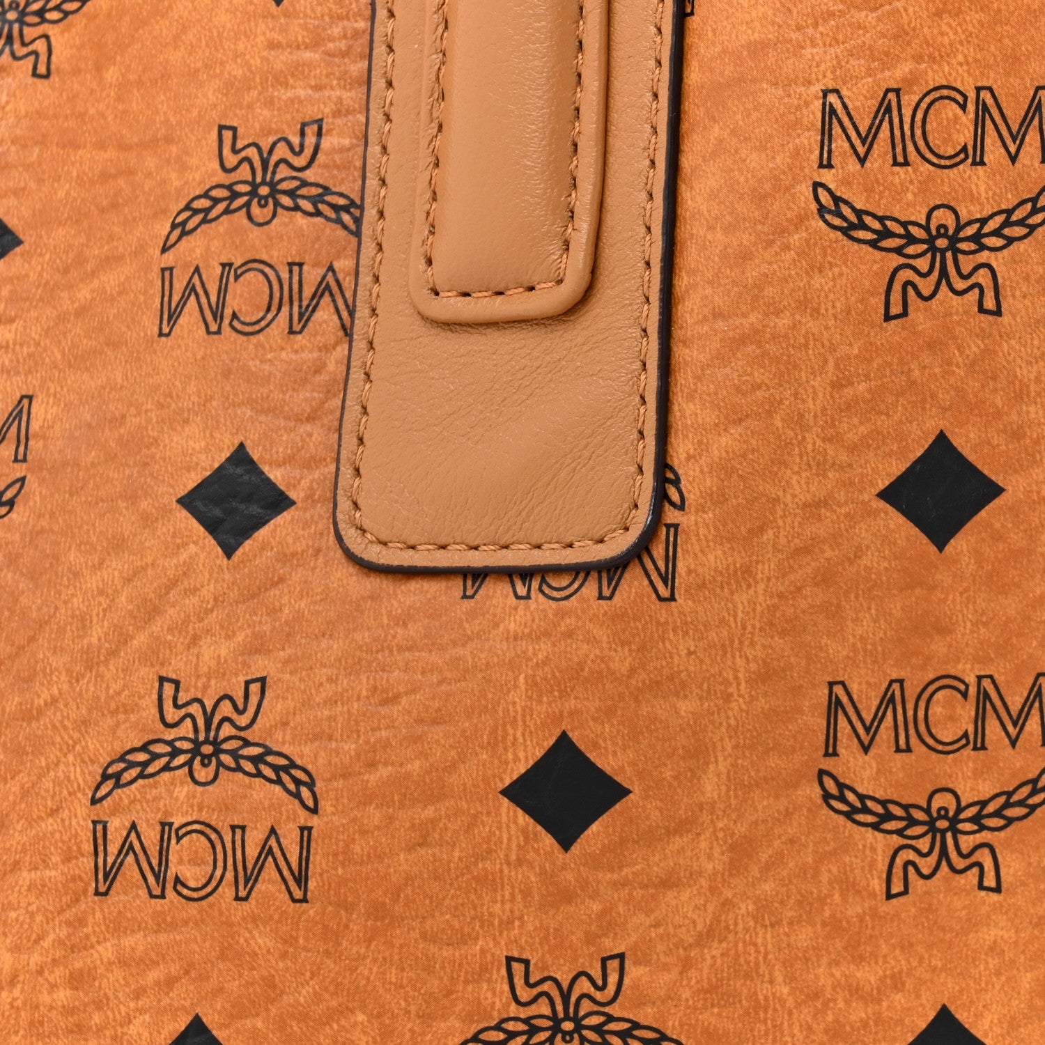 MCM Visetos Medium Liz Reversible Shopper Tote Cognac 13 of 27